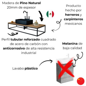Porta Lavabo Rectangular Estilo Industrial 2